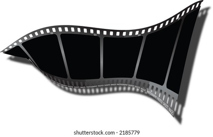 Un pedazo de película retorcido con una sombra de gota