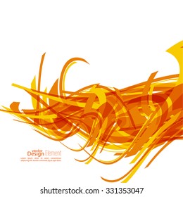 Twisted pieces of geometric bands.  Abstract background with colored elements.  