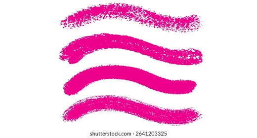 Twisted ping ink vector line pack. Hand drawn long and rounded brush strokes, highlighted text, frames, circles. Modern Asian calligraphy.