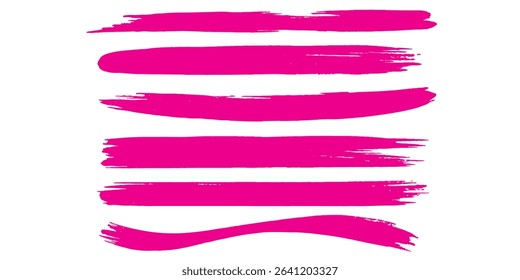Twisted ping ink vector line pack. Hand drawn long and rounded brush strokes, highlighted text, frames, circles. Modern Asian calligraphy.Eps 10.