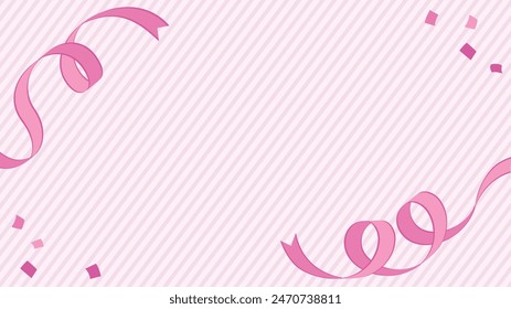 Twisted pink ribbon background frame frame