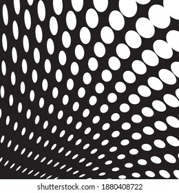 Twisted Polka Dot Halftone Background Vector Illustration