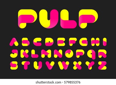 Twisted pulp font vector illustration