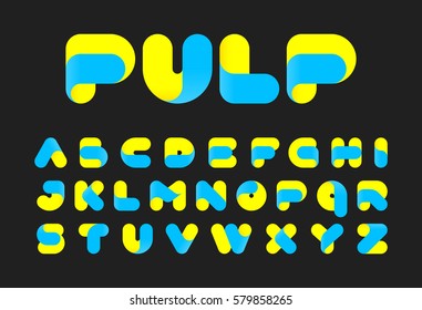 Twisted Pulp Font Vector Illustration