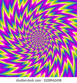 Twisted rainbow background. Spin illusion.