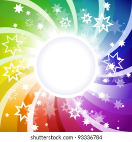 Twisted rainbow lines with circle in center