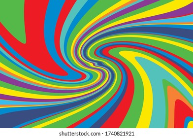 Twisted rainbow pattern. Swirling dynamic background. Vector illustration for cards, covers, wallpapers, banners.