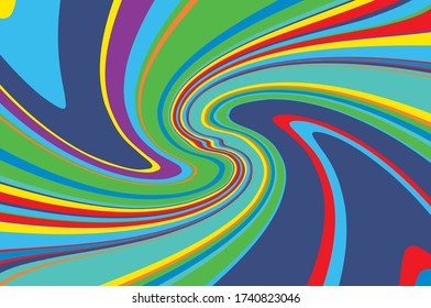 Twisted rainbow pattern. Swirling dynamic background. Vector illustration for cards, covers, wallpapers, banners.