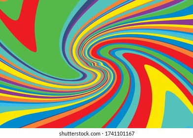 Twisted rainbow pattern. Swirling dynamic background. Vector illustration for cards, covers, wallpapers, banners.