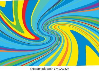 Twisted rainbow pattern. Swirling dynamic background. Vector illustration for cards, covers, wallpapers, banners.