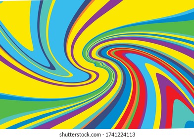 Twisted rainbow pattern. Swirling dynamic background. Vector illustration for cards, covers, wallpapers, banners.