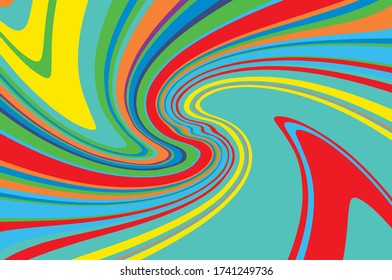 Twisted rainbow pattern. Swirling dynamic background. Vector illustration for cards, covers, wallpapers, banners.