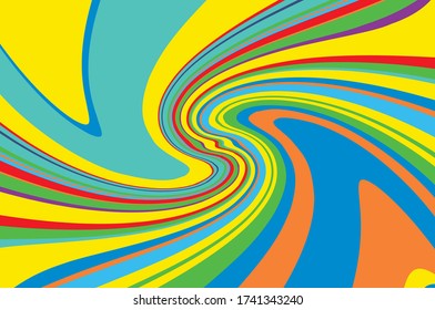 Twisted rainbow pattern. Swirling dynamic background. Vector illustration for cards, covers, wallpapers, banners.