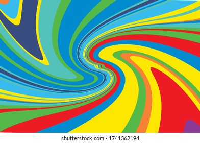 Twisted rainbow pattern. Swirling dynamic background. Vector illustration for cards, covers, wallpapers, banners.