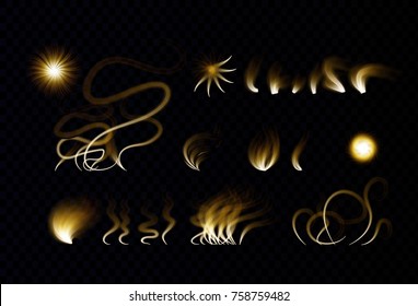 twisted rays light effects,vector set