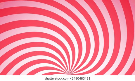 Twisted red rays candy background. Strawberry candy sweet banner.