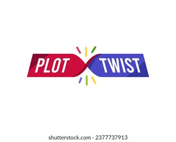 A twisted ribbon with text plot twist. Isolated Vector Illustration