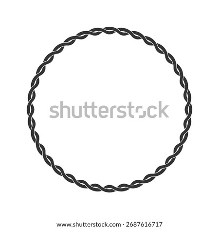Twisted rope frame with blank space. Framing graphic design template. Symbol isolated on white background. Vector illustration