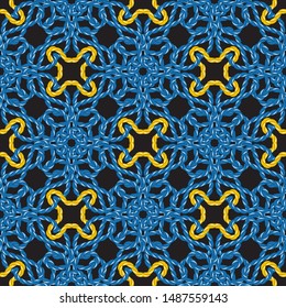 Twisted ropes vector seamless pattern. Colorful braided stringes background. Repeat decorative cords backdrop. Intricate ropes ornaments. Ornate abstract textured design for fabric, prints, wallpapers