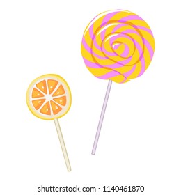 Twisted round caramel. Colored White background