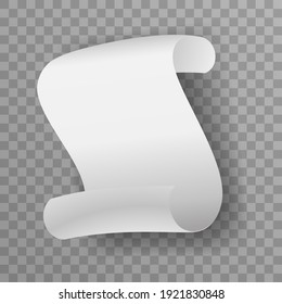 desplazamiento trenzado papel en blanco desplazamiento de fondo transparente ilustración de diseño vectorial