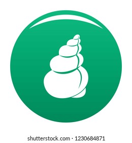 Twisted shell icon. Simple illustration of twisted shell vector icon for any design green
