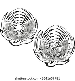 Twisted spiral icon. Double vortex symbol. Abstract motion shape. Vector concentric form.