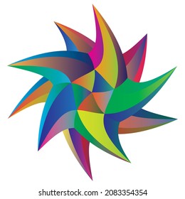 Estrella torcida. Elemento de diseño decorativo. Ilustración del vector
