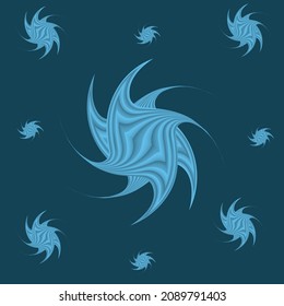 Estrella torcida. Elemento de diseño decorativo. Imagen vectorial abstracta de fondo