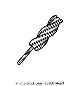 Twisted stick ice cream icon design isolated on white background