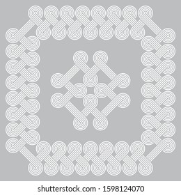 Twisted striped lines vector seamless pattern. Light gray neutral tileable background.