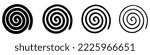 Twisted swirl elements. Set of simple spirals. Abstract graphic elements. Vector illustration
