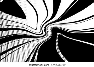 Twisted, swirling lines, stripes. Dynamic style. Digital image with a psychedelic stripes. Abstract explosion, motion lines from the middle, radiating sharp