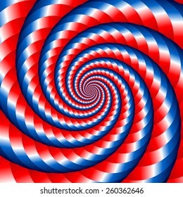 Twisted tricolor french, english or american flag related abstract background