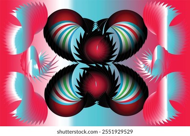 Twisted Vector Abstract Flowers and Leaf's