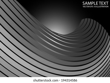 Twisted vector abstract illustration template - Modern silver vector background illustration