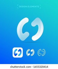 Abstrakter Brief-O-Logo-Design-Template für Vektorillustration mit Twisted. Zwei Elemente Symbol. Origami-Papierstil