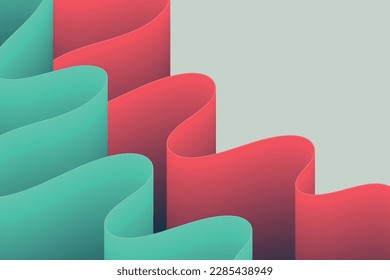 Twisted wavy shape background. Dynamic waves illustration design