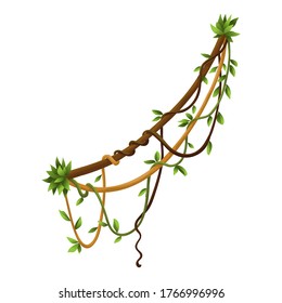 Twisted wild lianas branches banner. Jungle vine