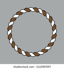 Twisted wires circle. Decorative  frame. Design element. Vector illustration.