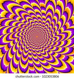 Twisted yellow flower.  Spin illusion.