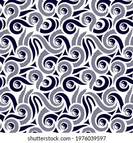 twisted yin yang pattern for textile print fashion design