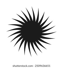 Twisted zigzag star sunburst explosion icon. A twirling circular shape with jagged edges. Isolated on a white background.