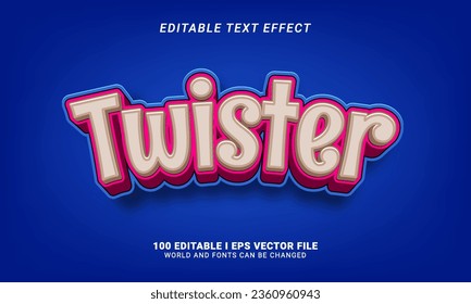 twister 3d style text effect graphic style