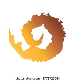 diseño creativo de manchas circulares giratorias con diseño de ilustración vectorial de estilo de trazo de pincel