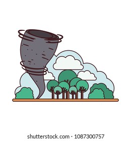 twister hurrican with forest scene natural disaster