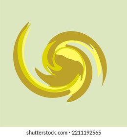 Twister Icon Yellow Vector. Vortex