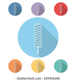 Twister lollipop flat vector icon set