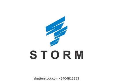 Ilustración vectorial del logotipo del vórtice de la vorágine de Twister