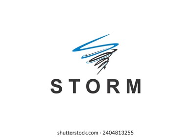Twister strom-Wirbel-Logo-Design, Vektorgrafik